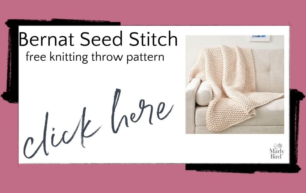 Bernat seed stitch knitting throw pattern