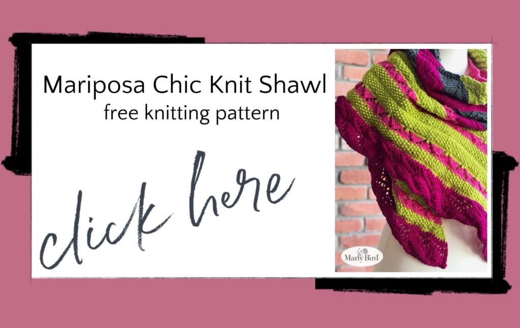 Knit shawl free pattern with seed stitch