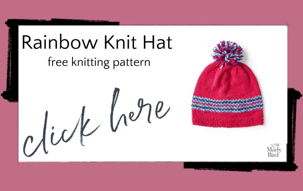 rainbow knit hat free pattern
