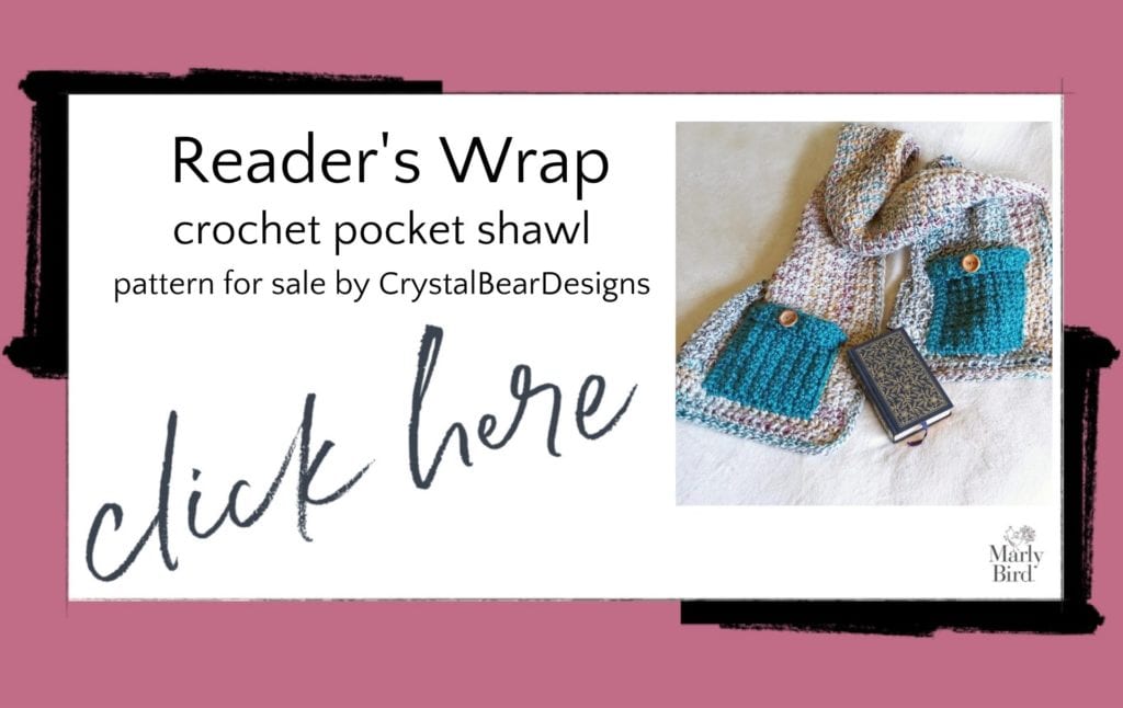 Super bulky crochet pocket shawl pattern by Crystal Bear Designs