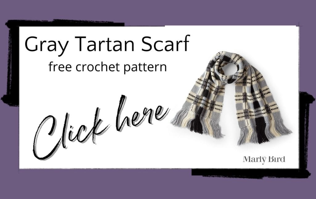 Gray Tartan Plaid Scarf free crochet pattern