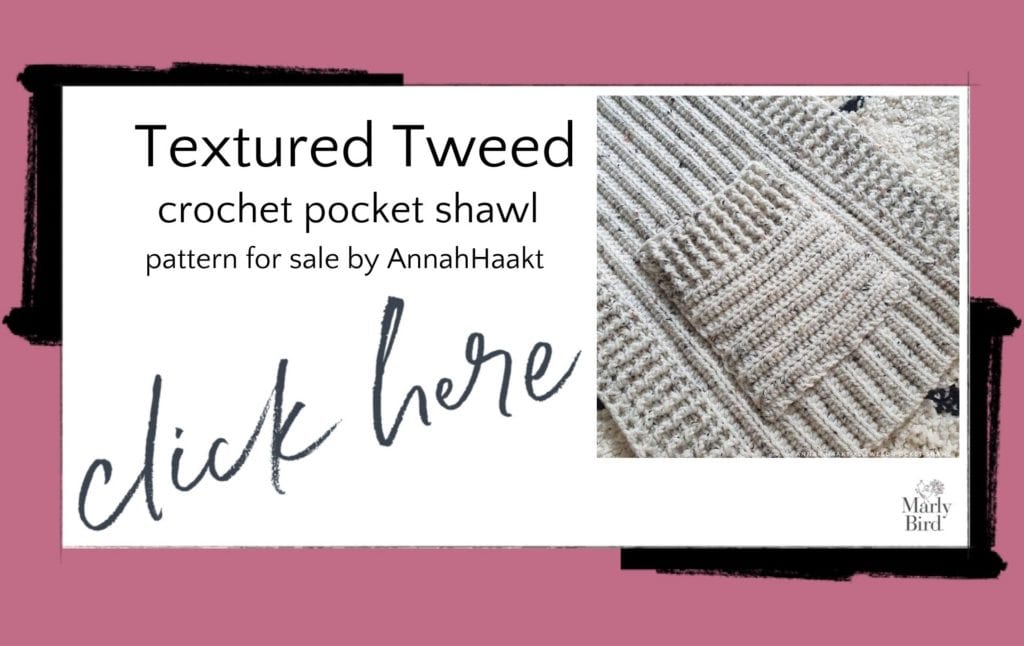 Textured post stitch crochet pocket shawl by AnnahHaakt