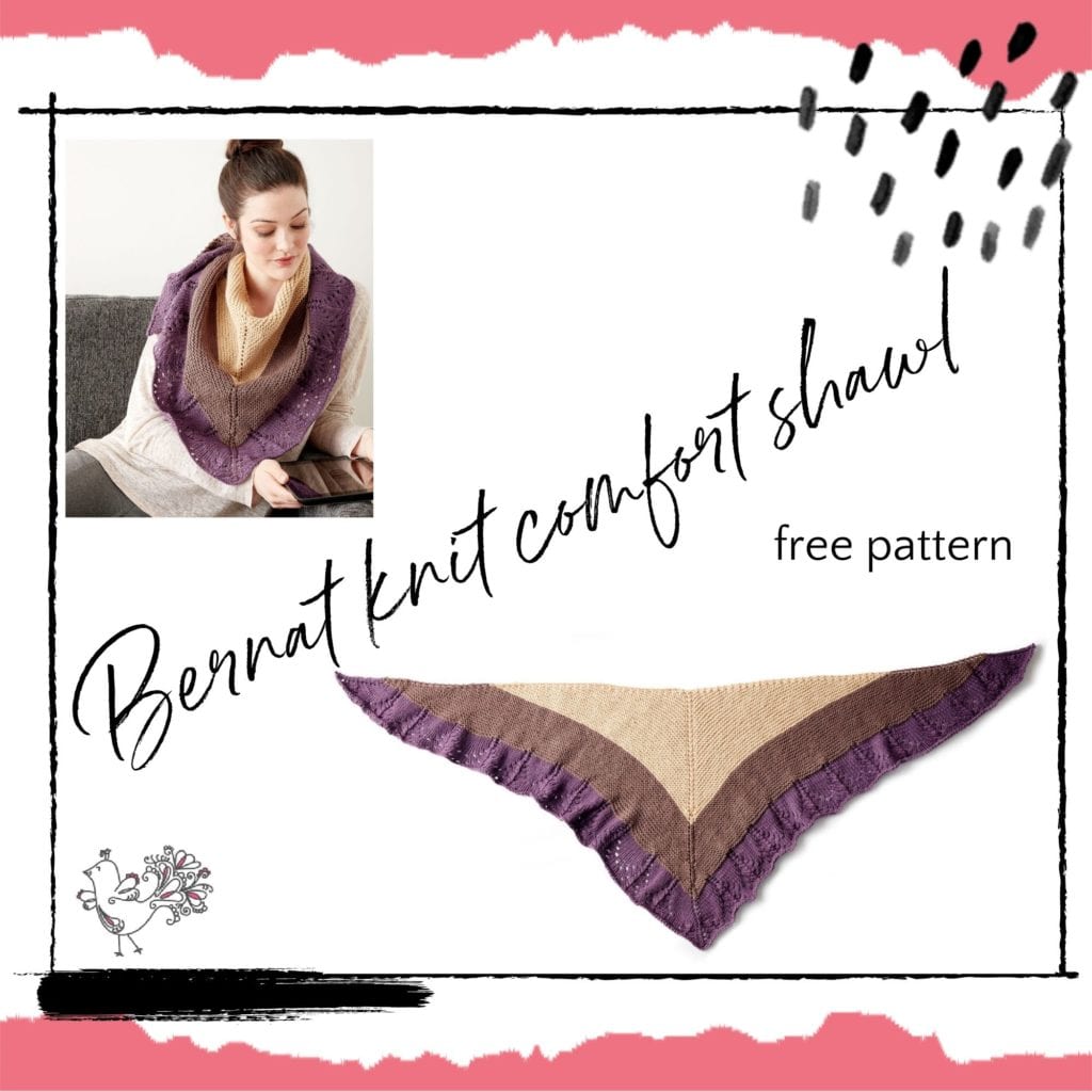 Bernat knit comfort shawl free pattern