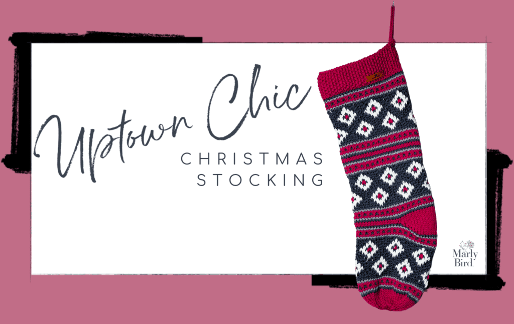 Uptown Chic Christmas stocking pattern by Marly Bird