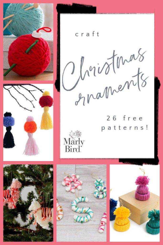 Yarn Scrap Christmas Ornaments