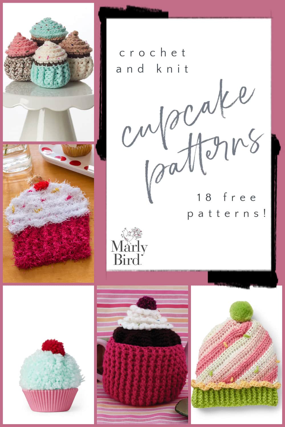 18 FREE Cupcake Patterns to Crochet and Knit | Marly Bird