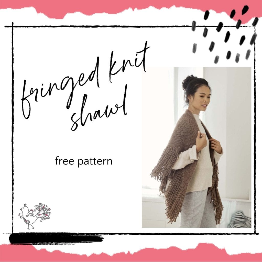fringed knit shawl free pattern