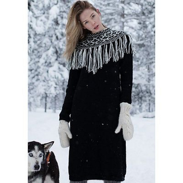 Women's Knitted Dress in Novita Nordic Wool (Free Pattern)