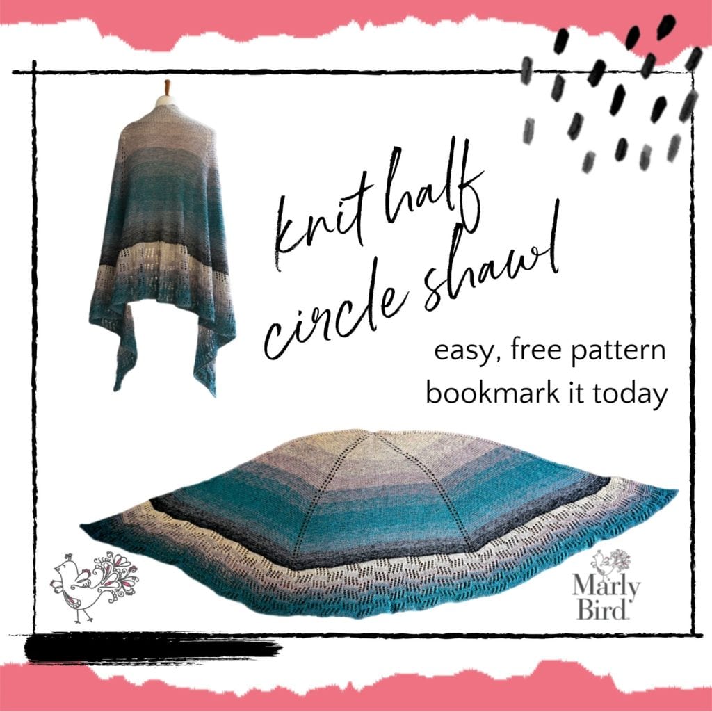 knit half circle shawl pattern