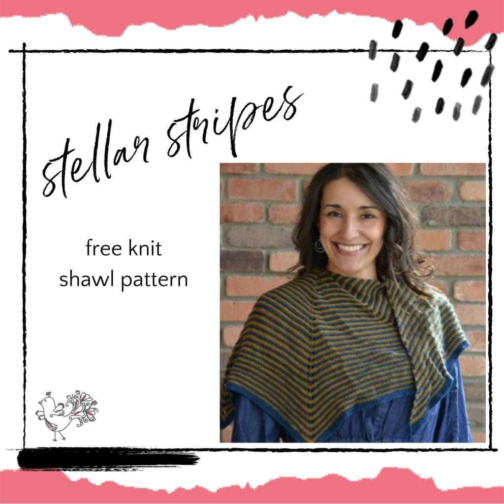 Stellar Stripes - a knit and crochet shawl pattern