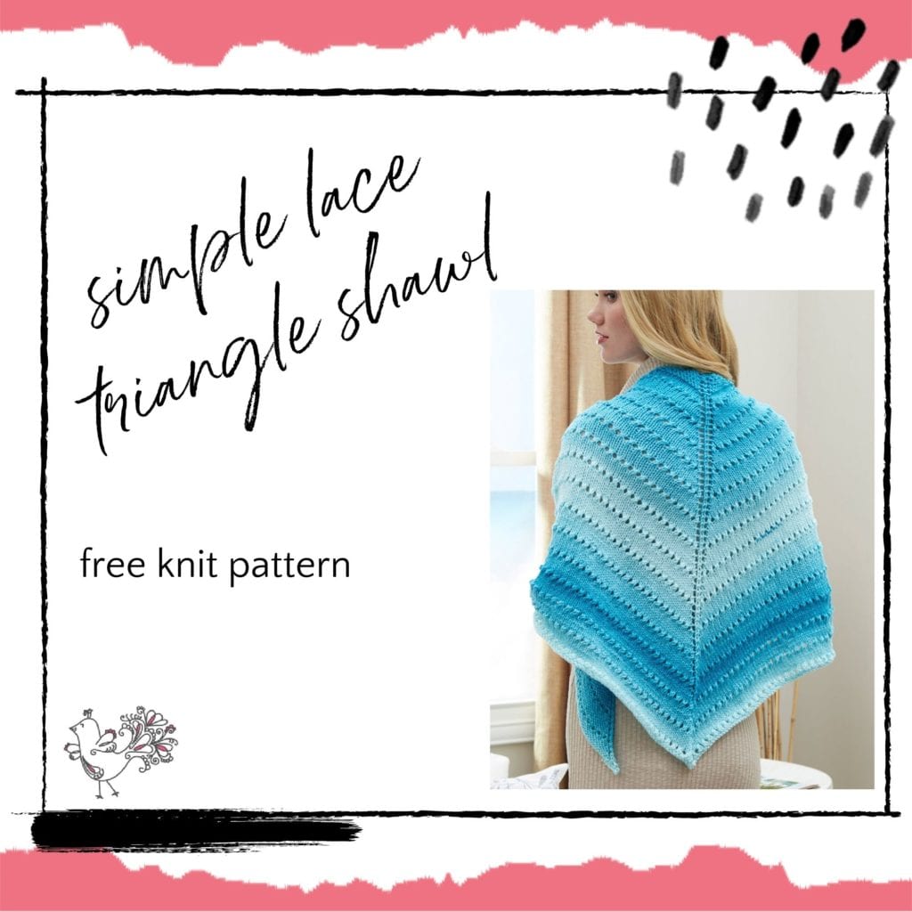 Simple Lace Triangle Shawl Free Knit Pattern