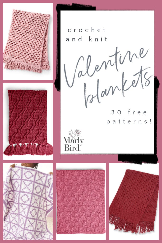 30 Free Valentine Blankets to Crochet and Knit