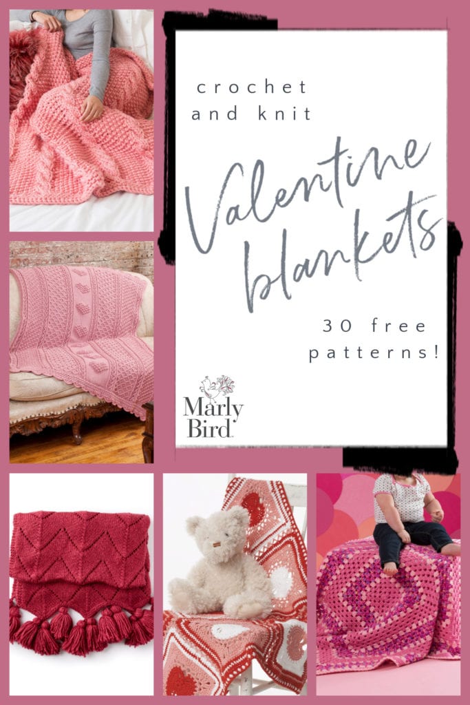 30 Free Valentine Blankets to Crochet and Knit