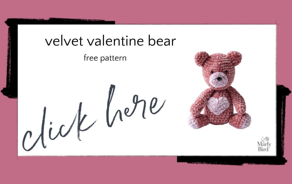 Velvet Valentine Crochet Bear