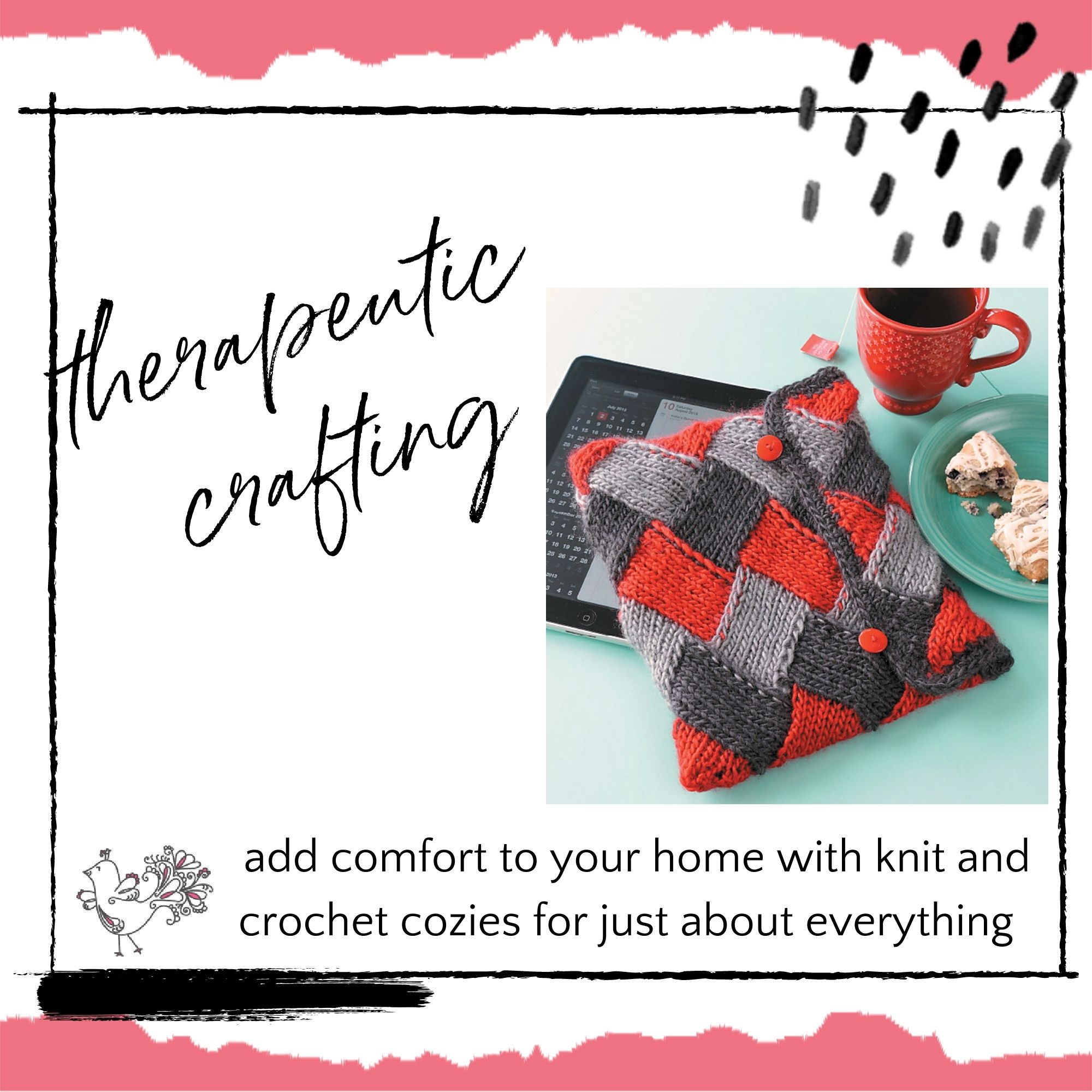 knit and crochet cozies for craft as therapy