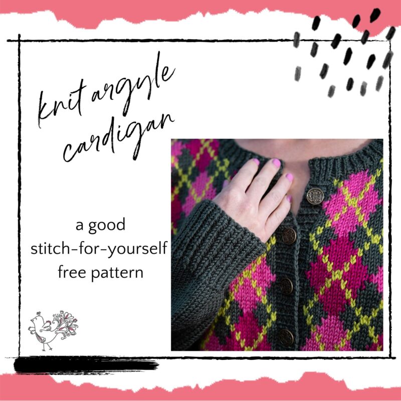 knit argyle cardigan pattern