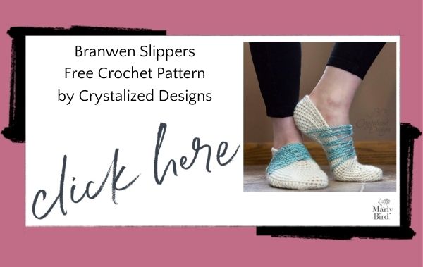 Branwen Slippers Free Crochet Pattern by Crystalized Designs - Free Digital Crochet Pattern - Marly Bird 