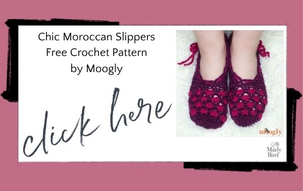 Chic Moroccan Slippers free crochet pattern by Moogly - Free Digital Crochet Pattern - Marly Bird 