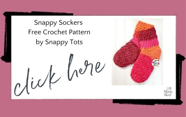 Free Crochet Slipper Socks pattern by Snappy Tots - Free Digital Crochet Pattern - Marly Bird 