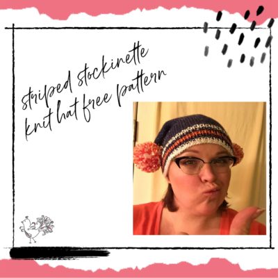 Team Spirit Knit Hat: Striped Stockinette Knit Hat Free Pattern