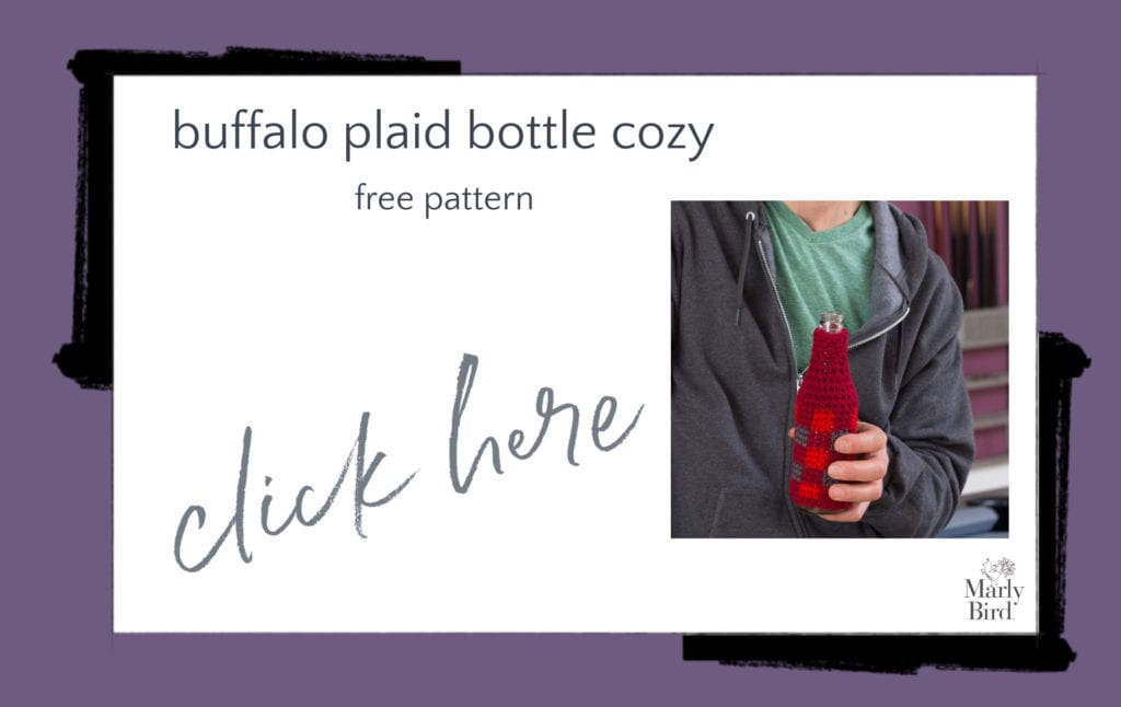 Buffalo Plaid Bottle Cozy Free Crochet Pattern
