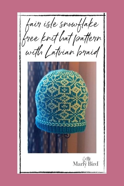 fair isle snowflake hat free knitting pattern