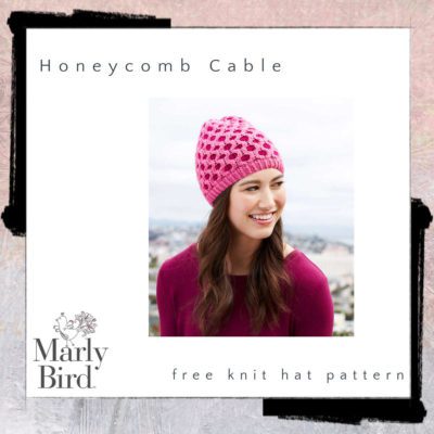 Honeycomb Cable Stitch Free Knit Hat Pattern