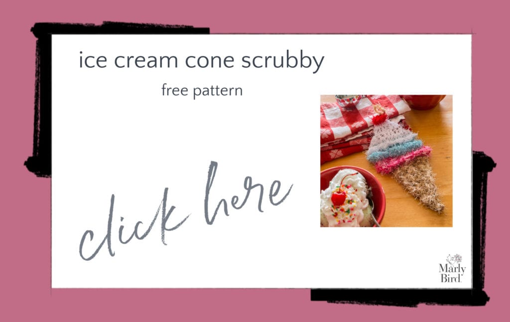 Ice Cream Cone Scrubby Free Crochet Pattern