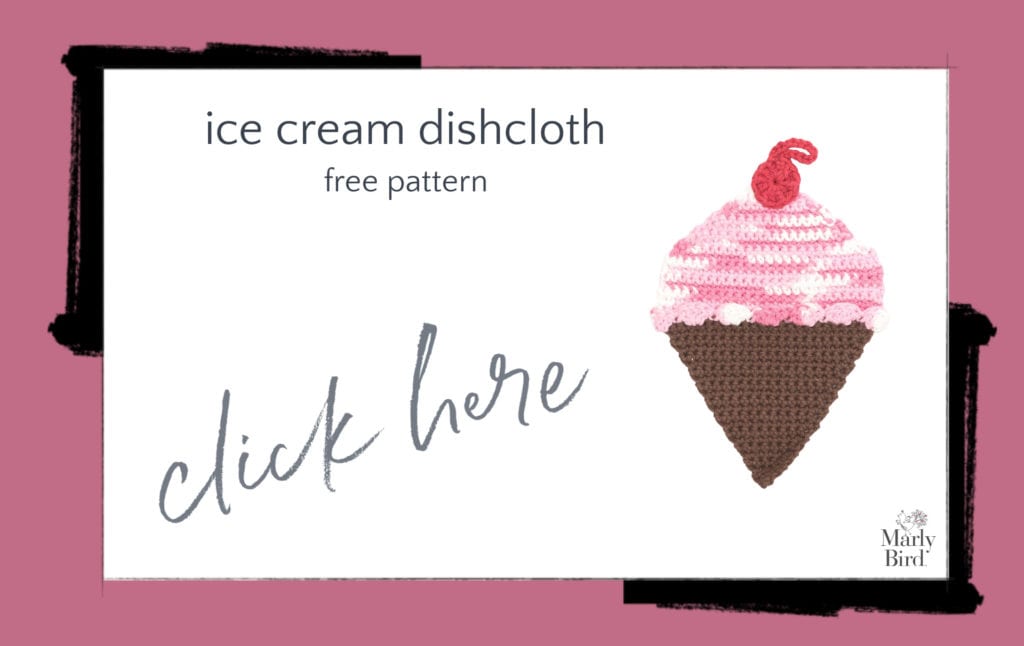Ice Cream Dishcloth Free Pattern