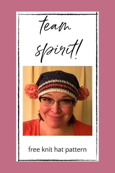 team spirit knit hat free pattern