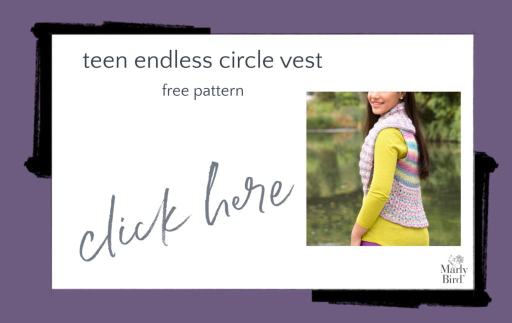 Teen Endless Circle Vest Free Knitting Pattern
