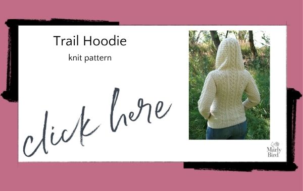 trail hoodie knitting pattern by Marly Bird