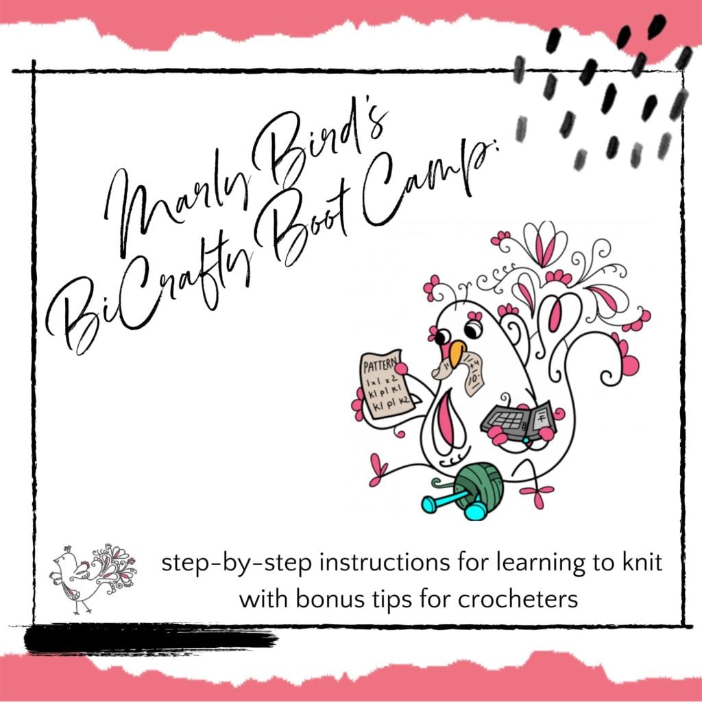 BiCrafty Boot Camp knitting lessons for crocheters