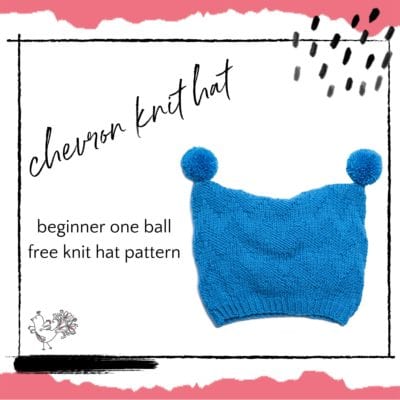 Chevron Knit Hat: One Ball Beginner Knit Hat Free Pattern