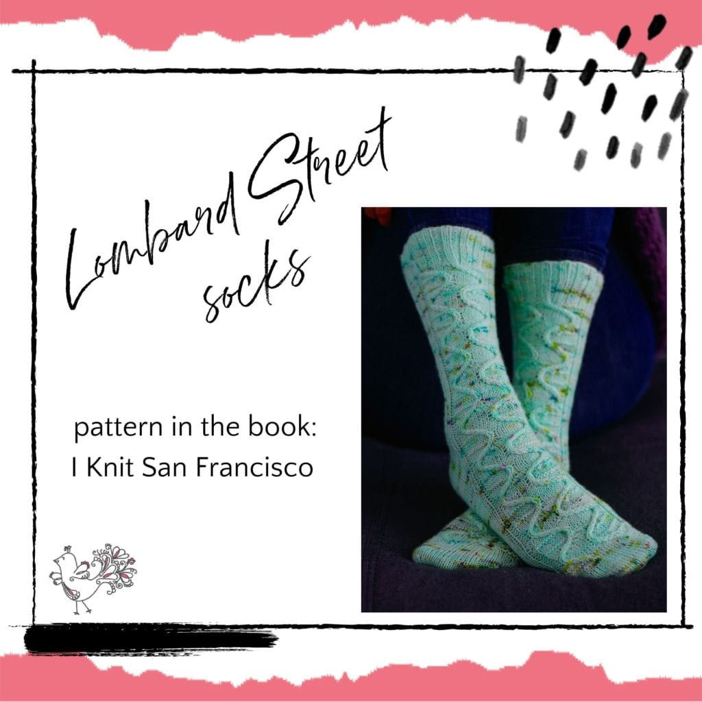 Lombard Street socks pattern from I Knit San Francisco book