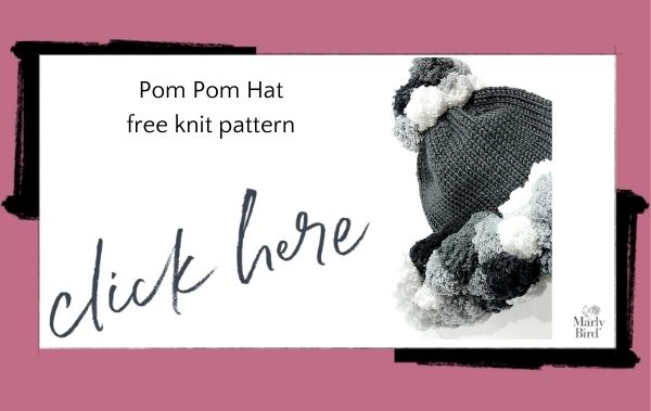 Pom Pom Knit Hat Free Pattern