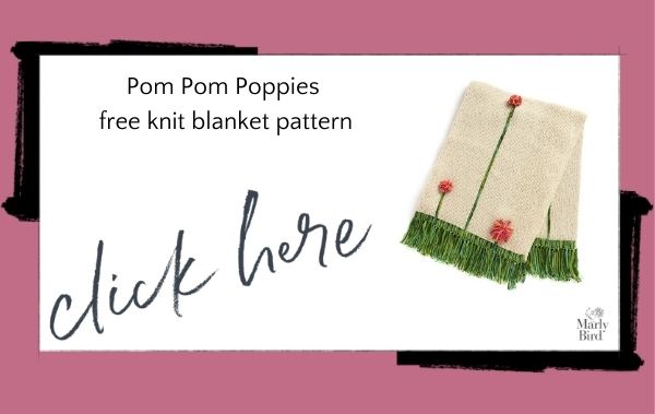Pom Pom poppies knit blanket