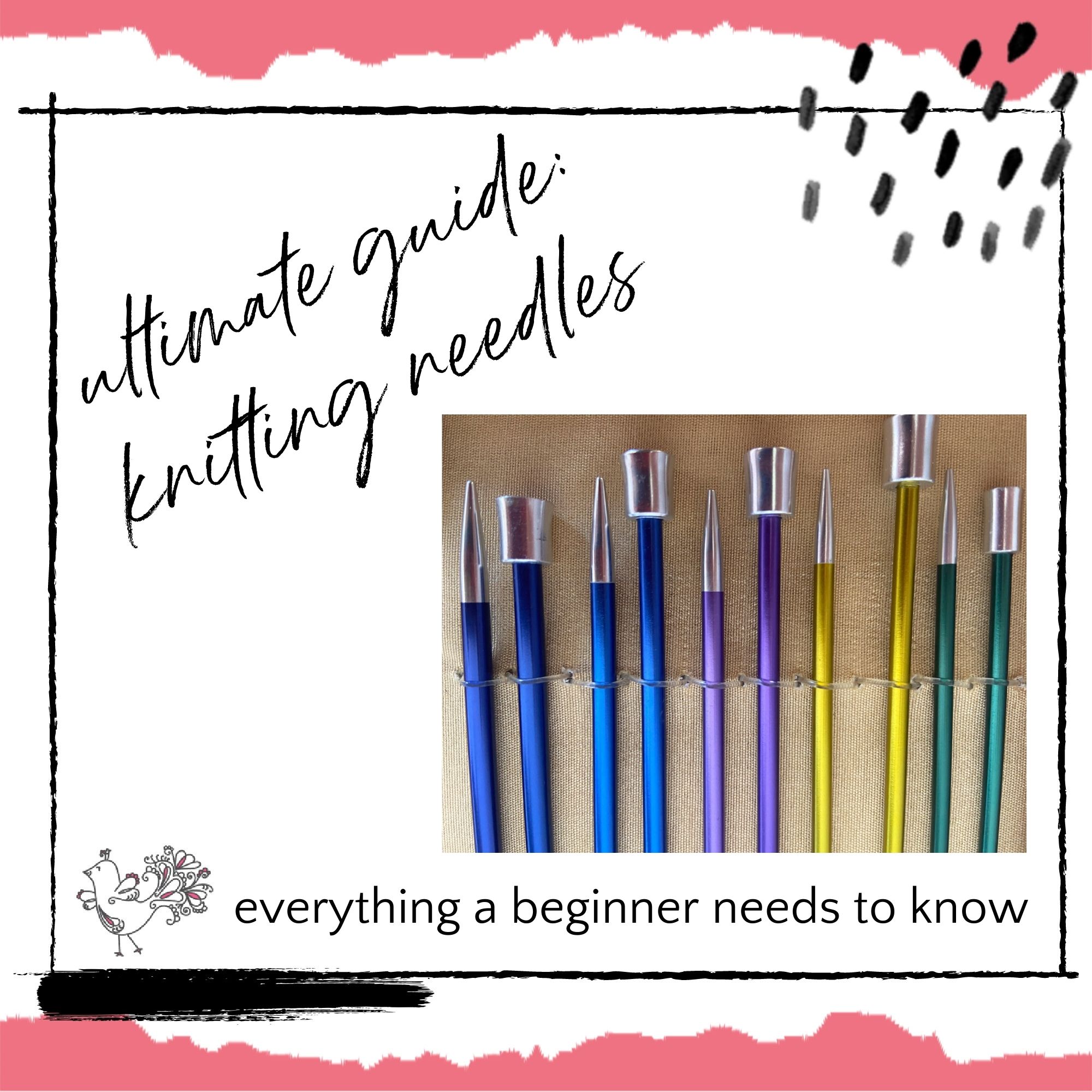 6 types of knitting needles with names and Uses with written