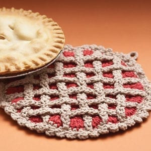 Lily Sugar 'n Cream Cherry Pie Hot Pad Free Crochet Pattern