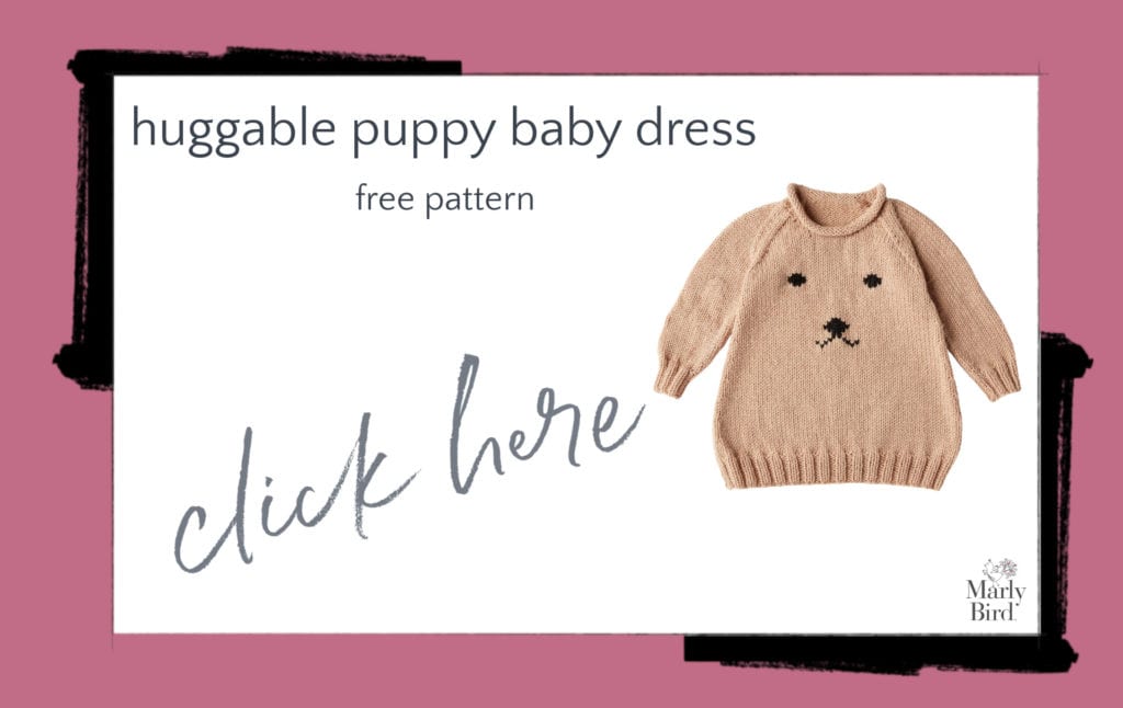 Huggable Puppy Baby Dress Free Knitting Pattern