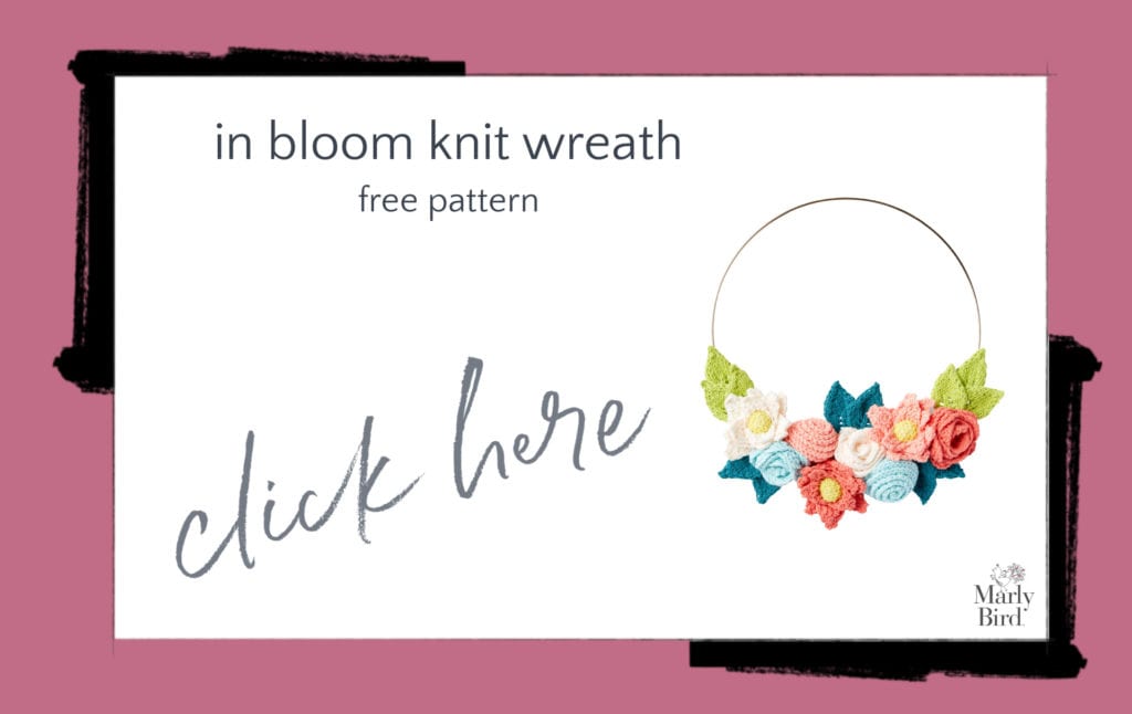 In Bloom Knit Wreath Free Knitting Pattern