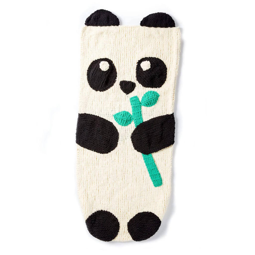 Knit Panda Bear Snuggle Sack Free Knitting Pattern
