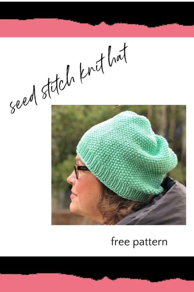 knit seed stitch hat free pattern-2
