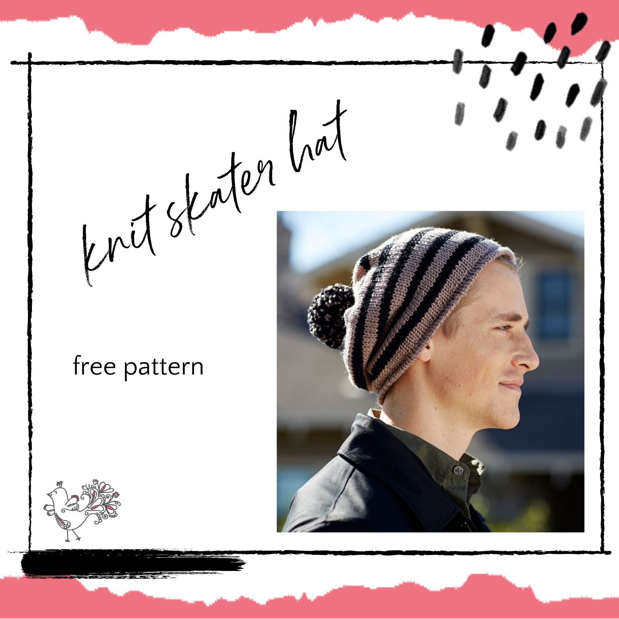 knit skater hat free pattern