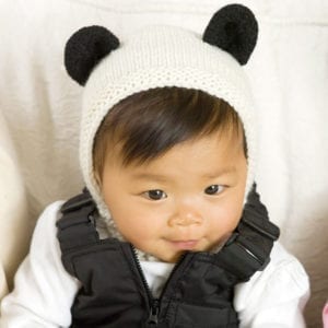 Panda Cub Hat and Mitts Free Knitting Pattern