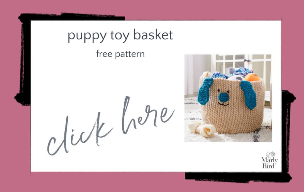 Puppy Toy Basket Free Knitting Pattern