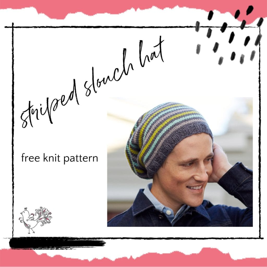 striped slouch hat free knit pattern