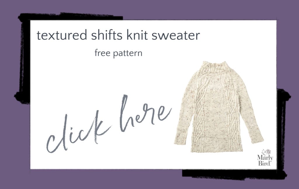 Textured Shifts Knit Sweater Free Knitting Pattern