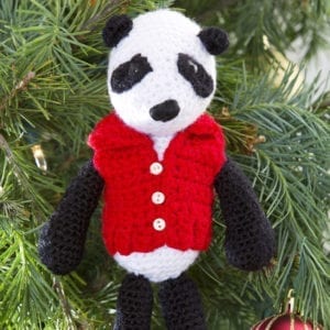 Vested Panda Ornament Free Crochet Pattern
