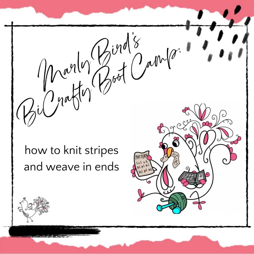 Lesson 4 BiCrafty Boot Camp how to knit stripes